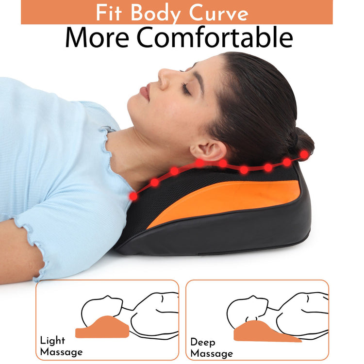 Healing Journey Shiatsu Back Massager Cushion with Heat Portable Deep Kneading Lumbar Support Pad