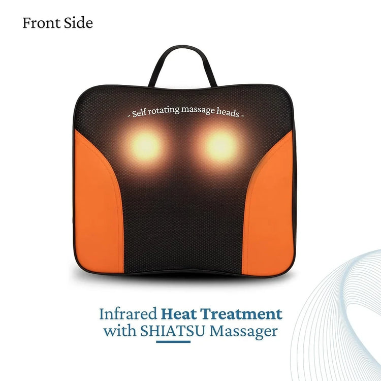 Healing Journey Shiatsu Back Massager Cushion with Heat Portable Deep Kneading Lumbar Support Pad