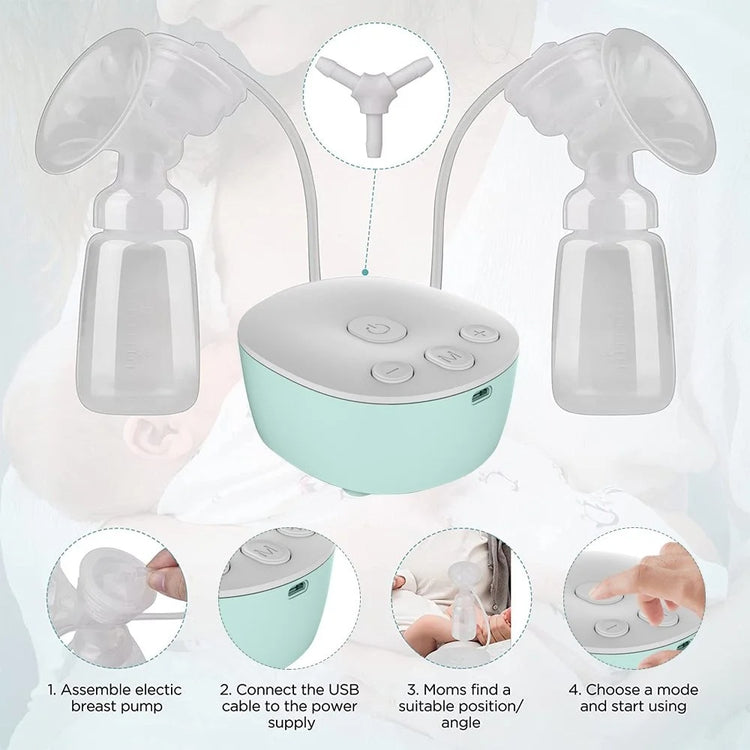 Healing Journey Dual Electric Breast Pump - BPA Free, Double Suction, Hands-Free
