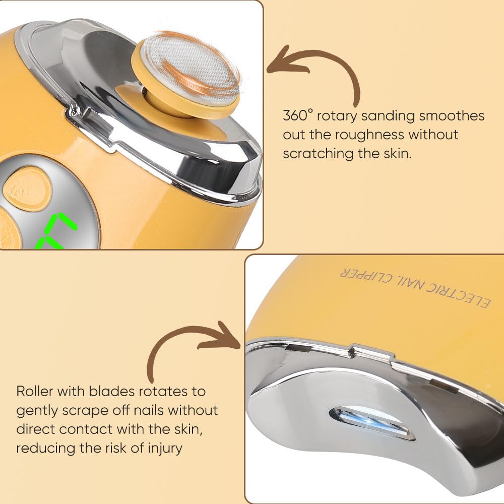 Healing Journey Electric Nail Clipper for Adults & Kids USB Rechargeable Automatic Nail Trimmer