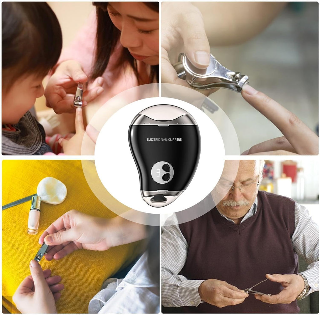 Healing Journey Electric Nail Clipper for Adults & Kids USB Rechargeable Automatic Nail Trimmer