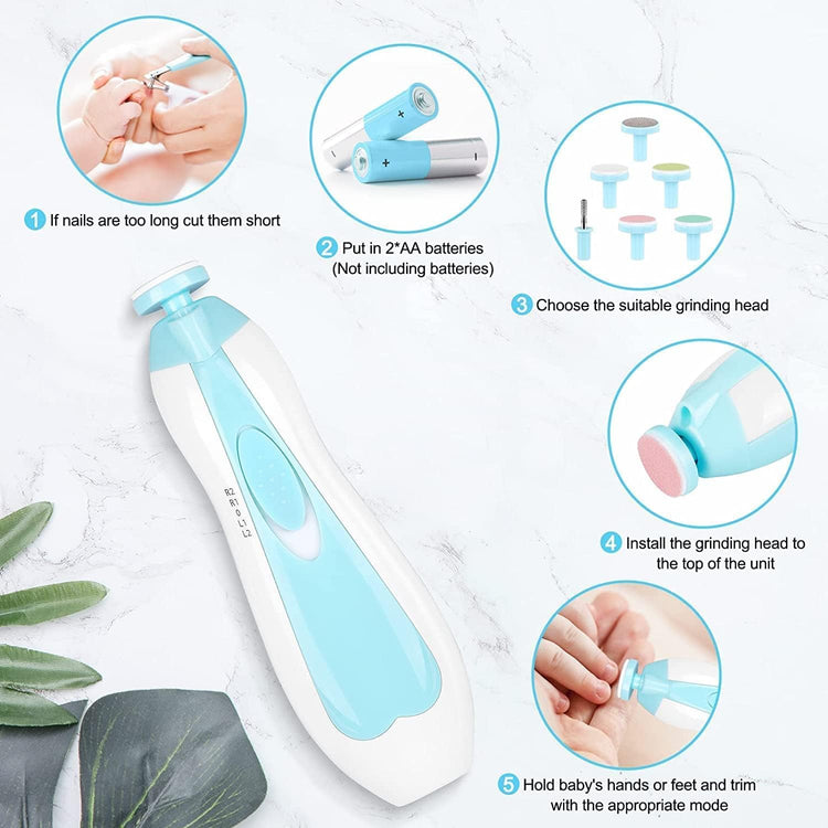 Healing Journey Electric Baby Nail Trimmer Safe Nail Care Set