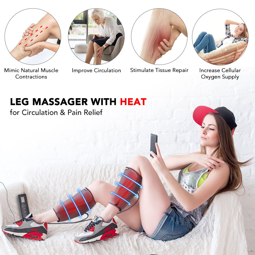 Healing Journey Air Compression Leg Massager with Heat & Adjustable Modes